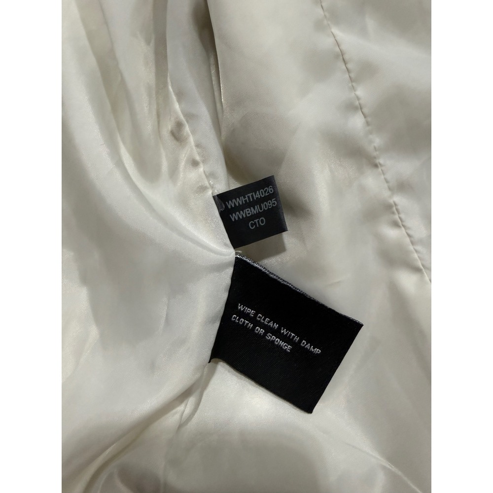 Black Rivet Womens Quilted Faux Leather Moto Jacket Cream Off-White Size L - Picture 4 of 8